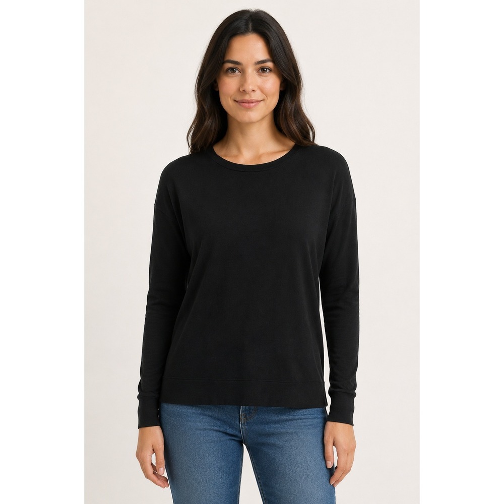 Lauren Ralph Lauren Black Modal Long Sleeve Pullover Sweatshirt Women's Small